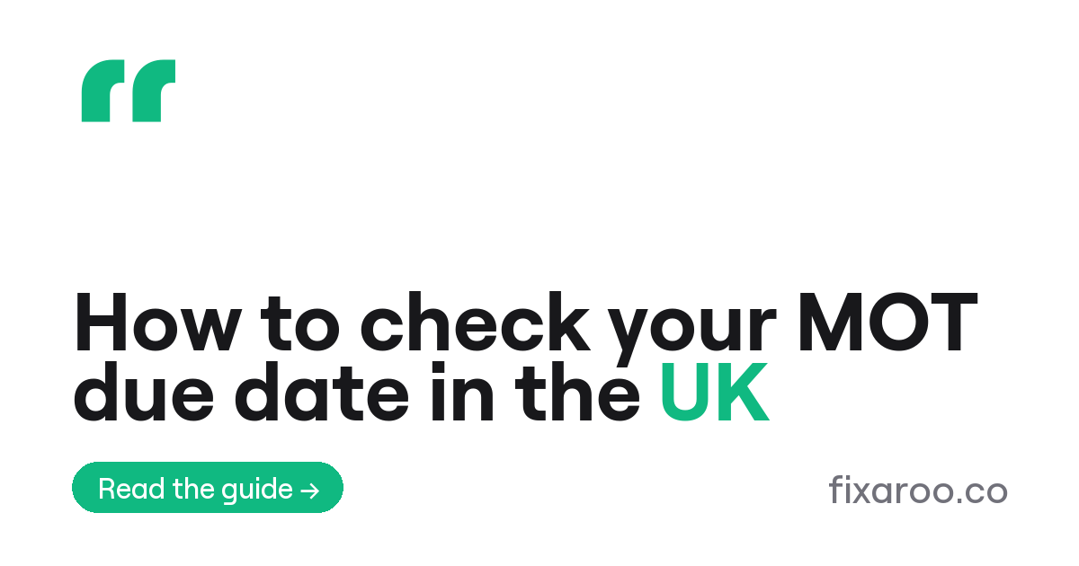 How to check your MOT due date in the UK