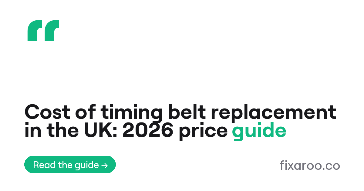 Cost of timing belt replacement in the UK: 2026 price guide