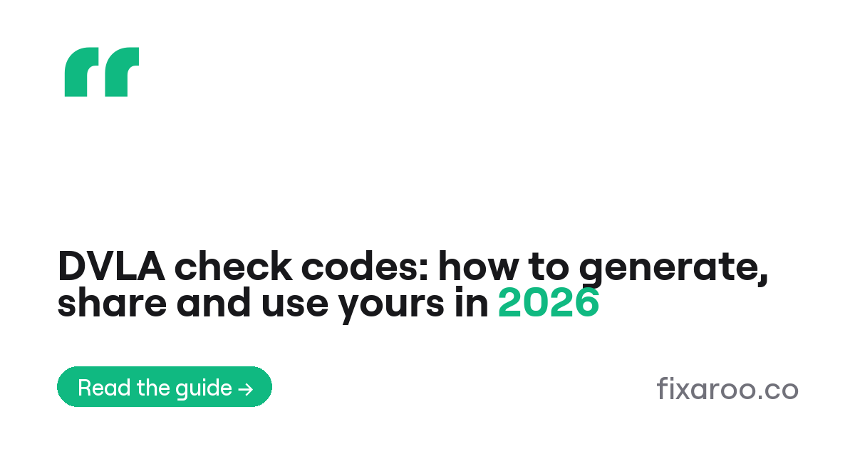 DVLA check codes: how to generate, share and use yours in 2026