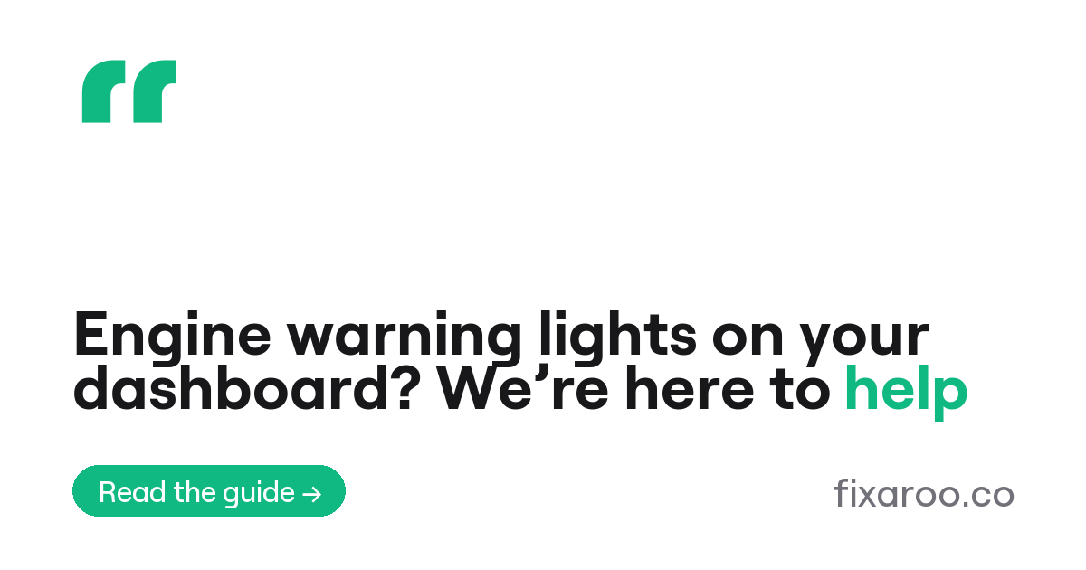 Engine warning lights on your dashboard? We’re here to help