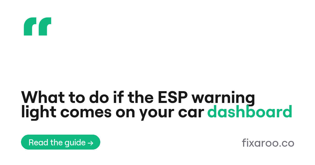 What to do if the ESP warning light comes on your car dashboard