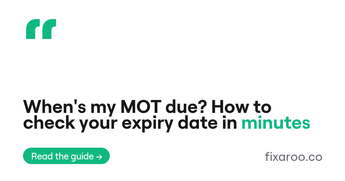 When's my MOT due? How to check your expiry date in minutes