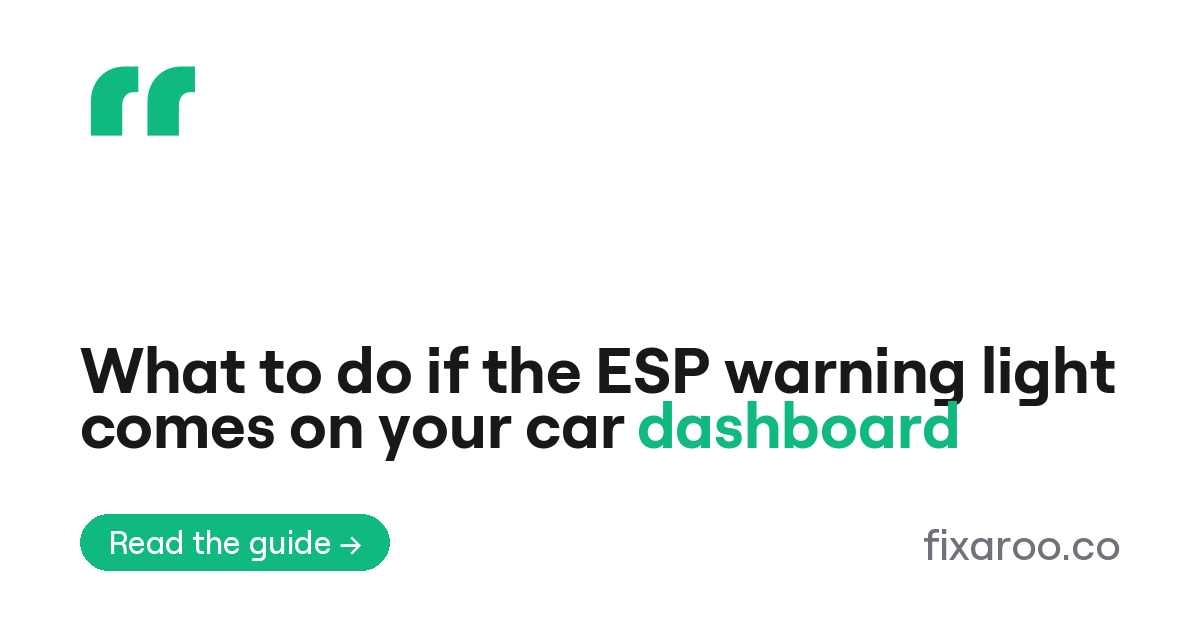 What to do if the ESP warning light comes on your car dashboard