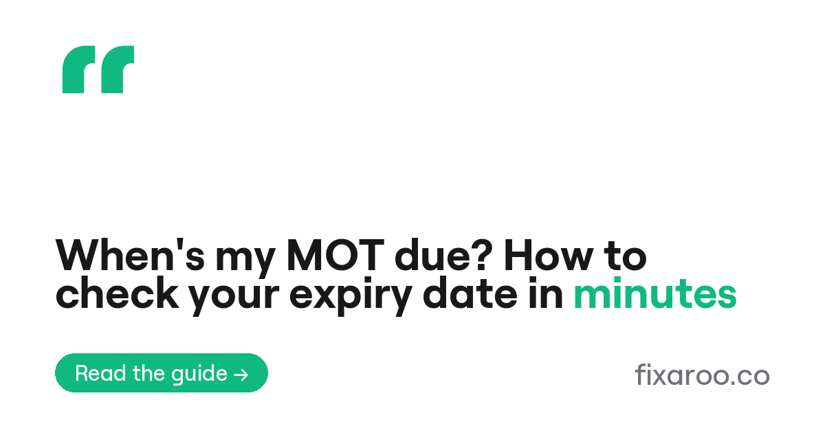 When's my MOT due? How to check your expiry date in minutes